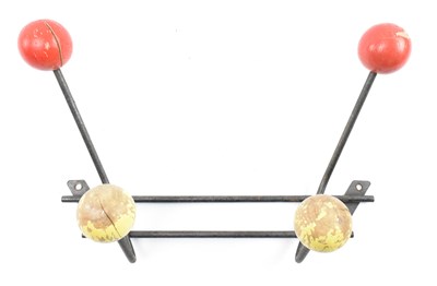 Lot 489 - MID CENTURY ATOMIC NEWSPAPER STAND AND COAT HOOK RACK