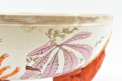 Lot 3 - WEDGWOOD - VICTORIAN AESTHETIC MOVEMENT LOBSTER MAJOLICA CERAMIC SERVING BOWL
