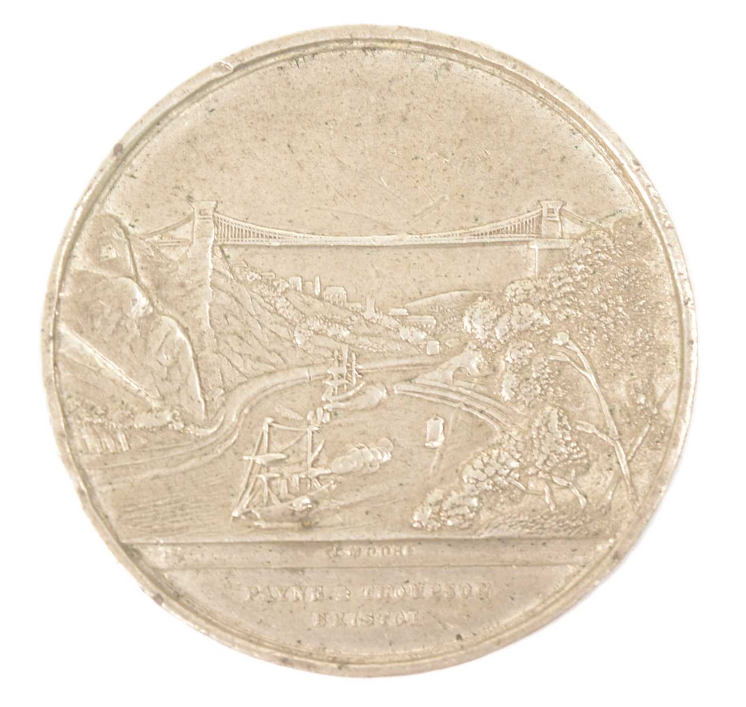 Lot 375 - BRISTOL SUSPENSION BRIDGE COMMEMORATIVE MEDALLION 1864