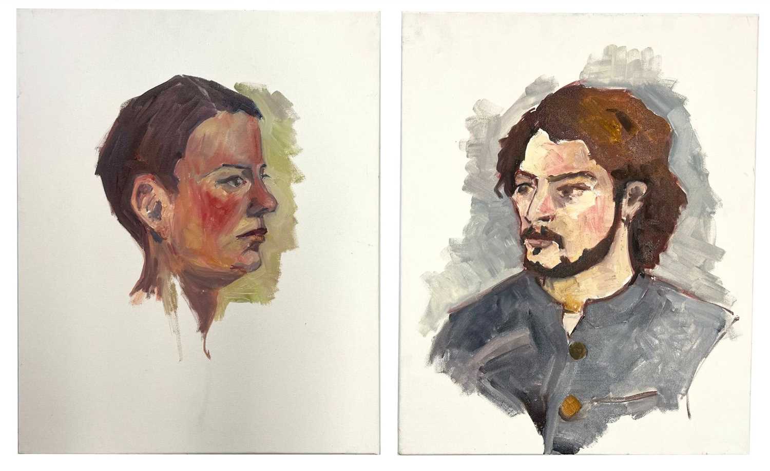 Lot 73 - ROBIN SYMES (1939-2023) - TWO UNTITLED PORTRAIT STUDIES