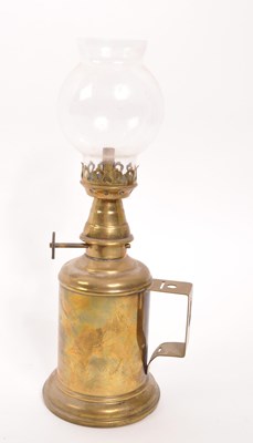 Lot 304 - SMALL FRENCH BRASS OIL LAMP - LAMPE FEUTREE OLYMPE