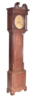 Lot 492 - 19TH CENTURY GEORGE III OAK-CASED GRANDFATHER CLOCK BY SKERRATT AFTBURY