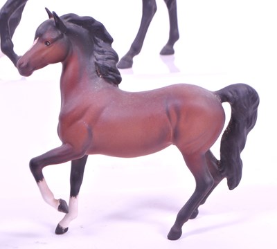 Lot 35 - BESWICK - THREE MID CENTURY BISQUE PORCELAIN HORSE FIGURES