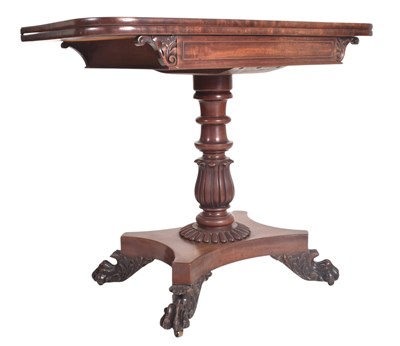 Lot 551 - WILLIAM IV 19TH CENTURY ROSEWOOD FOLD OUT CARD GAMES TABLE