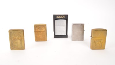 Lot 309 - FIVE 20TH CENTURY ZIPPO LIGHTERS