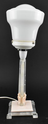 Lot 243 - ART DECO LUCITE AND GLASS TABLE LAMP