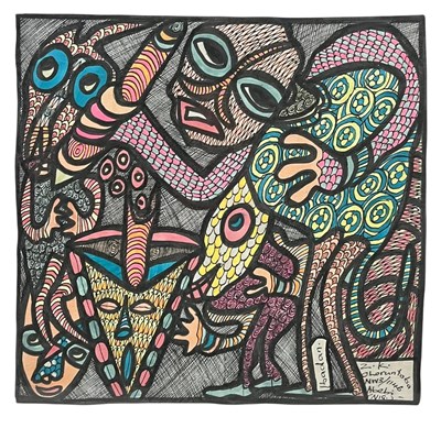 Lot 6 - CHIEF ZACHEUS OLOWUMBI OLORUNTOBA - IBADAN - INK ON FABRIC