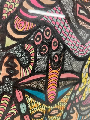 Lot 6 - CHIEF ZACHEUS OLOWUMBI OLORUNTOBA - IBADAN - INK ON FABRIC