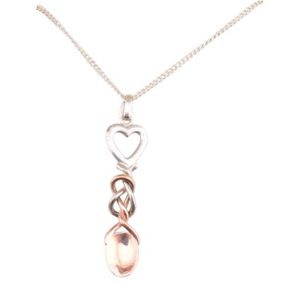 Lot 286 - CLOGAU 925 SILVER & ROSE GOLD PENDANT NECKLACE