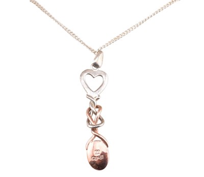 Lot 286 - CLOGAU 925 SILVER & ROSE GOLD PENDANT NECKLACE