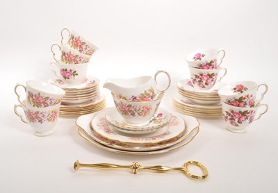 Lot 121 - COLCLOUGH & QUEEN ANNE - TWO 20TH CENTURY PORCELAIN PART TEA SETS