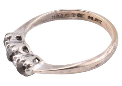 Lot 239 - TWO HALLMARKED 9CT GOLD RINGS & 9CT GOLD & SILVER RING