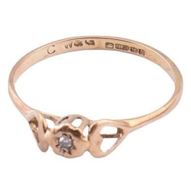 Lot 239 - TWO HALLMARKED 9CT GOLD RINGS & 9CT GOLD & SILVER RING