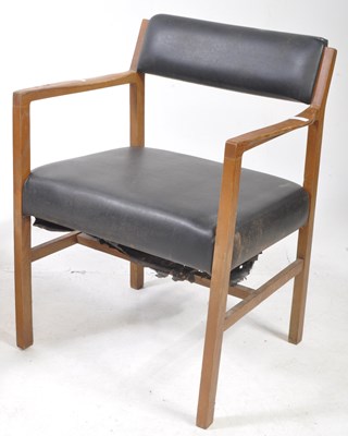 Lot 821 - MANNER OF ALFRED COX - SIX MID CENTURY 1970S TEAK & LEATHER CHAIRS