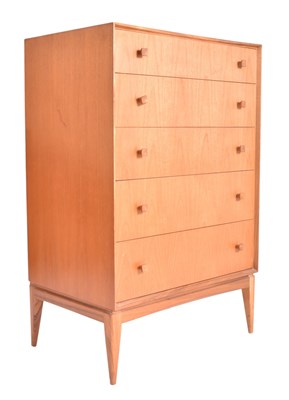 Lot 45 - MCINTOSH - MID CENTURY TEAK UPRIGHT PEDESTAL CHEST