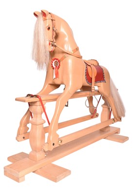 Lot 483 - VINTAGE 20TH CENTURY WOODEN CHILDREN'S ROCKING HORSE TOY