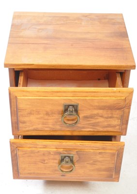 Lot 850 - CONTEMPORARY PAIR OF HARDWOOD BEDSIDE CHESTS