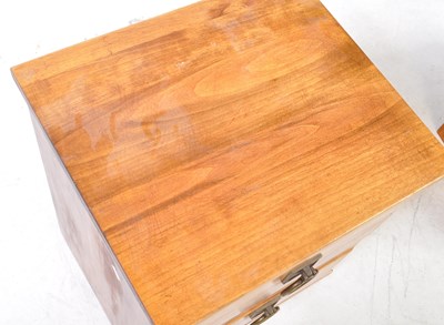 Lot 850 - CONTEMPORARY PAIR OF HARDWOOD BEDSIDE CHESTS