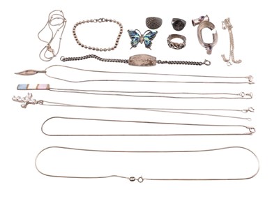 Lot 281 - COLLECTION OF SILVER & GEM SET JEWELLERY