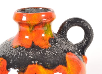 Lot 89 - MID CENTURY VINTAGE WEST GERMAN FAT LAVA SQUAT HANDLED VASE