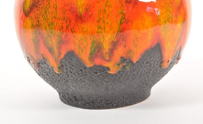 Lot 89 - MID CENTURY VINTAGE WEST GERMAN FAT LAVA SQUAT HANDLED VASE