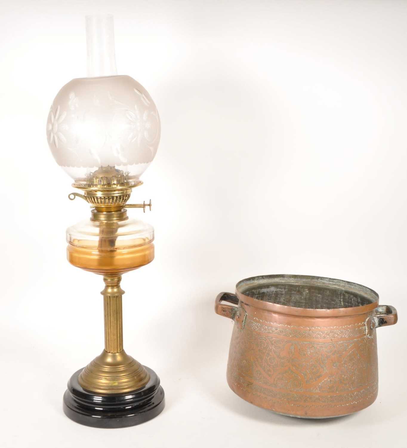 Lot 307 - 19TH CENTURY MIDDLE EASTERN COOKING POT W/