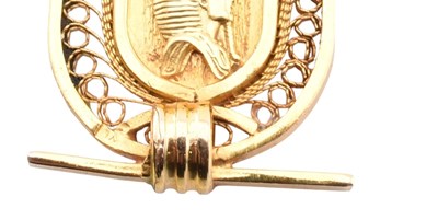 Lot 414 - GOLD EGYPTIAN PENDANT NECKLACE