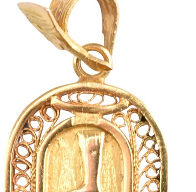 Lot 414 - GOLD EGYPTIAN PENDANT NECKLACE