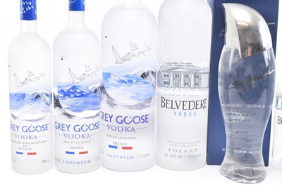 Lot 175 - VODKA - NINE BOTTLES OF VODKA INCL. BELVEDERE, KAUFFMAN, GREY GOOSE & ABSOLUT