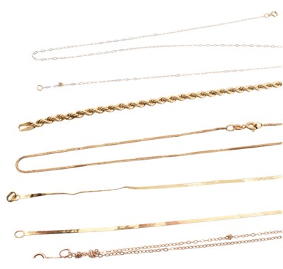 Lot 368 - COLLECTION OF 9CT GOLD NECKLACES & BRACELETS AF
