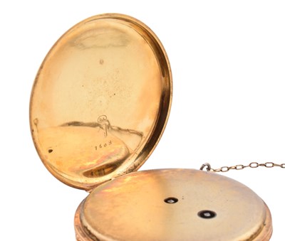 Lot 53 - SWISS LE COMTE 18CT GOLD OPEN FACED POCKETWATCH