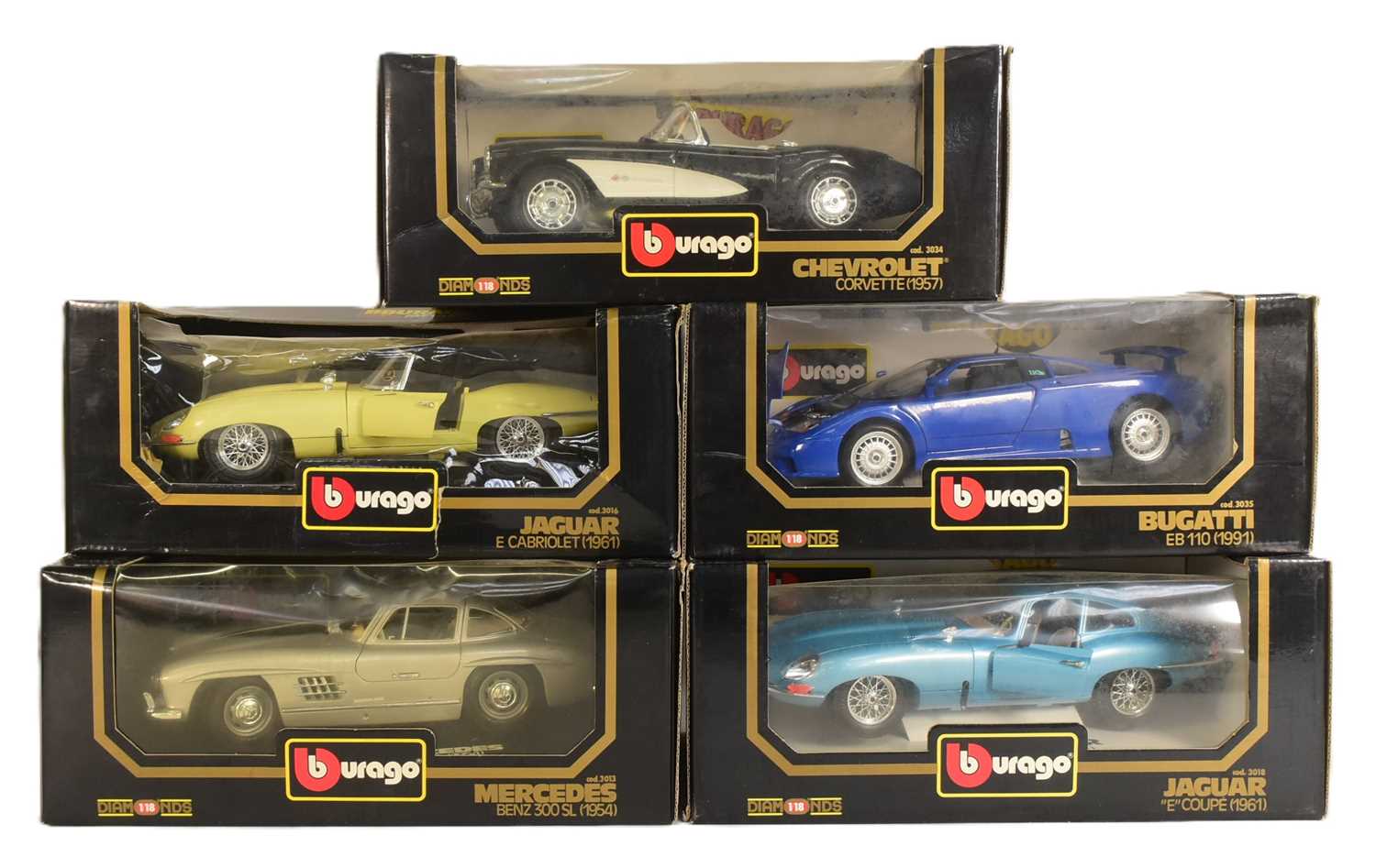 Lot 376 - DIECAST - COLLECTION OF X5 BURAGO 1/18 SCALE DIECAST MODELS