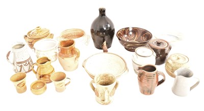 Lot 48 - NINETEEN PIECES OF STUDIO POTTERY INCL. ALLDERMASTON, CRICKLADE, LEACH & OTHERS