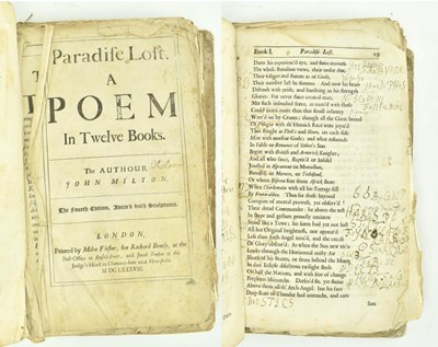 Lot 65 - 1688 PARADISE LOST - COPY OF CHARLES KILLIGREW, MASTER OF REVELS