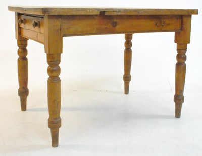 Lot 763 - 19TH CENTURY VICTORIAN COUNTRY PINE REFECTORY DINING TABLE