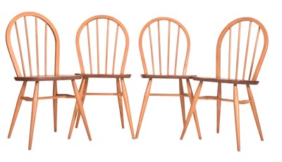 Lot 84 - ERCOL - WINDSOR RANGE - SET OF FOUR VINTAGE HOOP BACK MODEL 400 CHAIRS