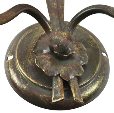 Lot 497 - PAIR OF ITALIAN ART NOUVEAU STYLE METAL & GLASS WALL SCONCES