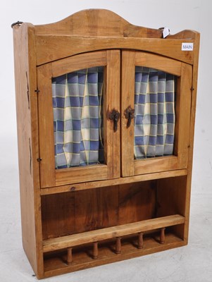 Lot 767 - 20TH CENTURY WOODEN PINE WALL HANGING KITCHEN CABINET