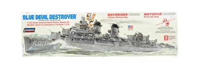 Lot 174 - MODEL KITS - VINTAGE LINDBERG 1/125 SCALE BLUE DEVIL DESTROYER