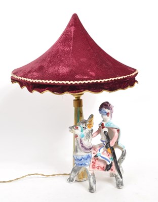 Lot 142 - 20TH CENTURY ITALIAN CERAMIC CRUSADER / CAROUSEL LAMP