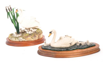 Lot 325 - BORDER FINE ARTS - TWO SWAN SCULPTURES / FIGURES