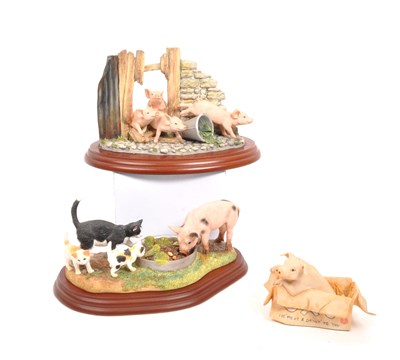 Lot 324 - BORDER FINE ARTS - COLLECTION OF THREE PIG FIGURINES