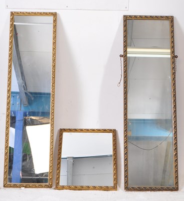 Lot 788 - TWO MID CENTURY FRENCH GILT RECTANGULAR WALL MIRRORS