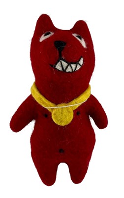 Lot 4 - GRAYSON PERRY (B. 1960) - RED ALAN - WOOL & POLYESTER TOY
