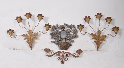 Lot 770 - COLLECTION OF 20TH CENTURY METAL WALL CANDLE HOLDERS / SCONCES