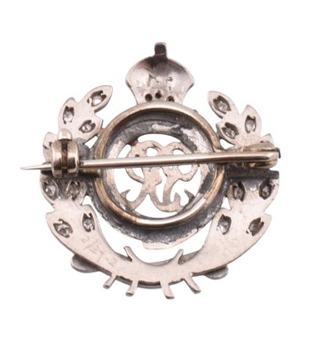 Lot 47 - EARLY 20TH CENTURY ROYAL ENGINEERS DIAMOND ENCRUSTED BROOCH BADGE PIN