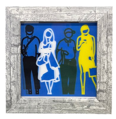 Lot 59 - JULIAN OPIE (B. 1958) - STANDING FIGURES - LENTICULAR POSTCARD