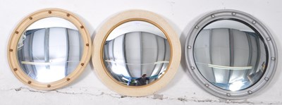 Lot 779 - COLLECTION OF THREE 20TH CENTURY CONVEX MIRRORS WITH PLASTER FRAMES