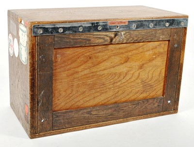 Lot 711 - 20TH CENTURY WOODEN APPRENTICE PIECE TOOL BOX WITH LOCK AND KEY