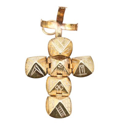 Lot 354 - SILVER & GOLD MASONIC ORB PENDANT
